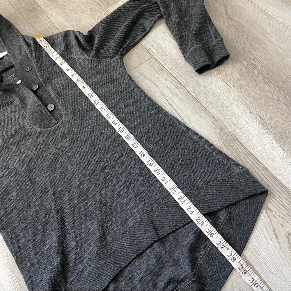 Icebreaker Women's Dark Charcoal Hooded Henley Sweater - Picture 5 of 6